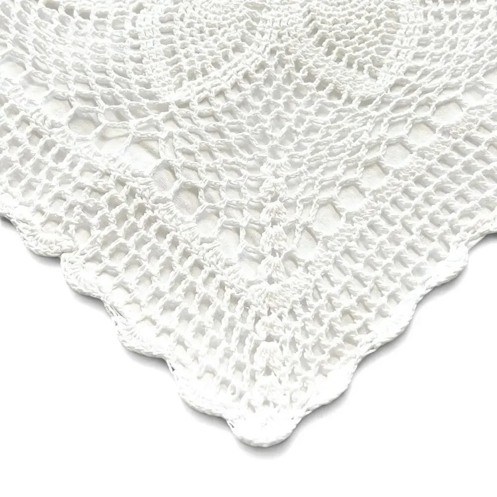 White Crochet Lace Pillow Sham 15